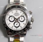 Noob V3 version Rolex Daytona Stainless Steel White Dial Copy Watch